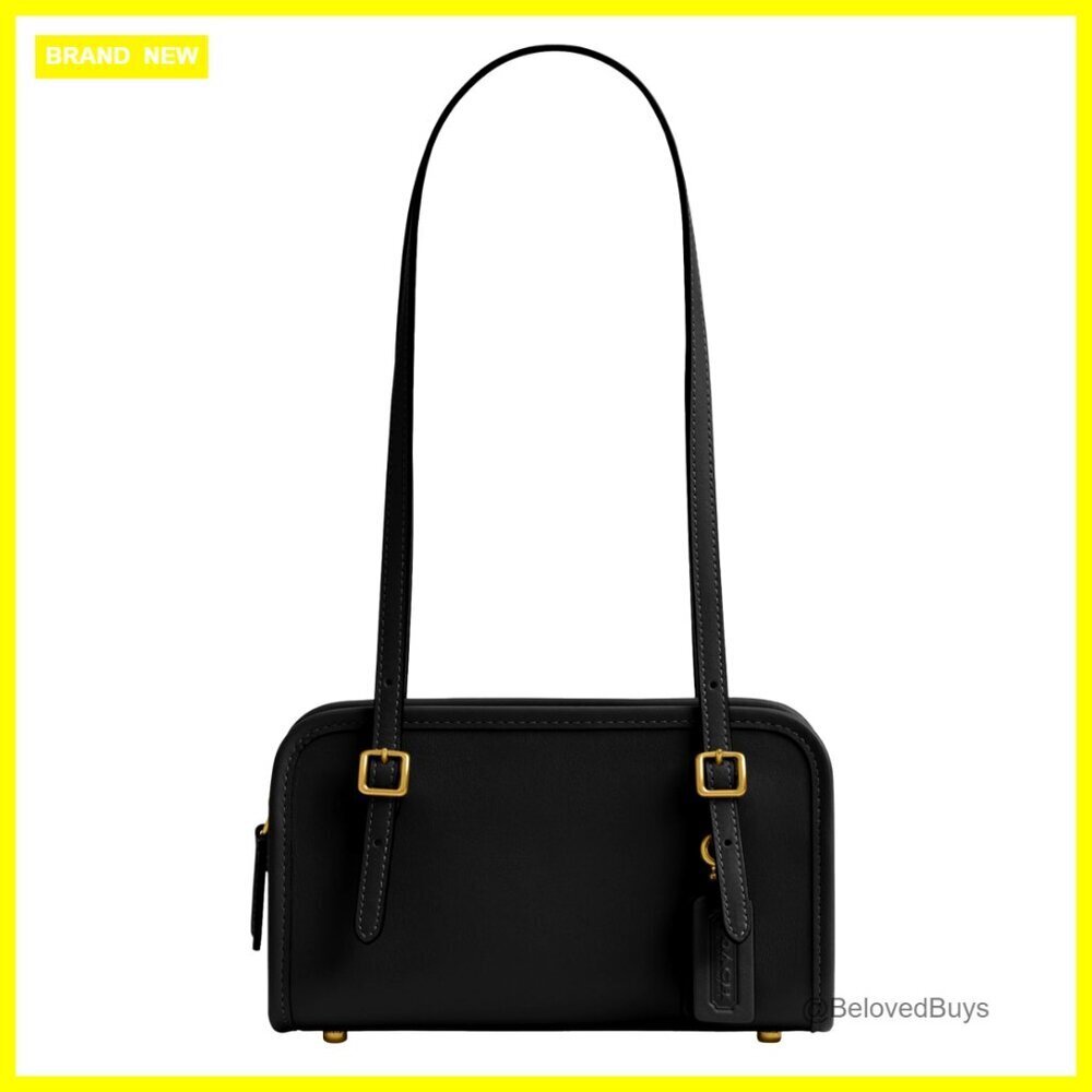 Glovetanned Leather Shoulder Bag with Zip Closure and Adjustable Handles